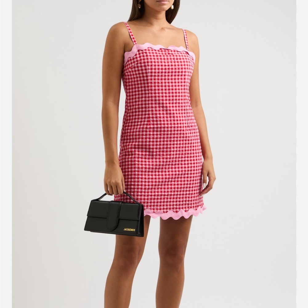 Olivia Rubin Ariana Gingham Pink Picnic Style Dress Size 6 NWOT